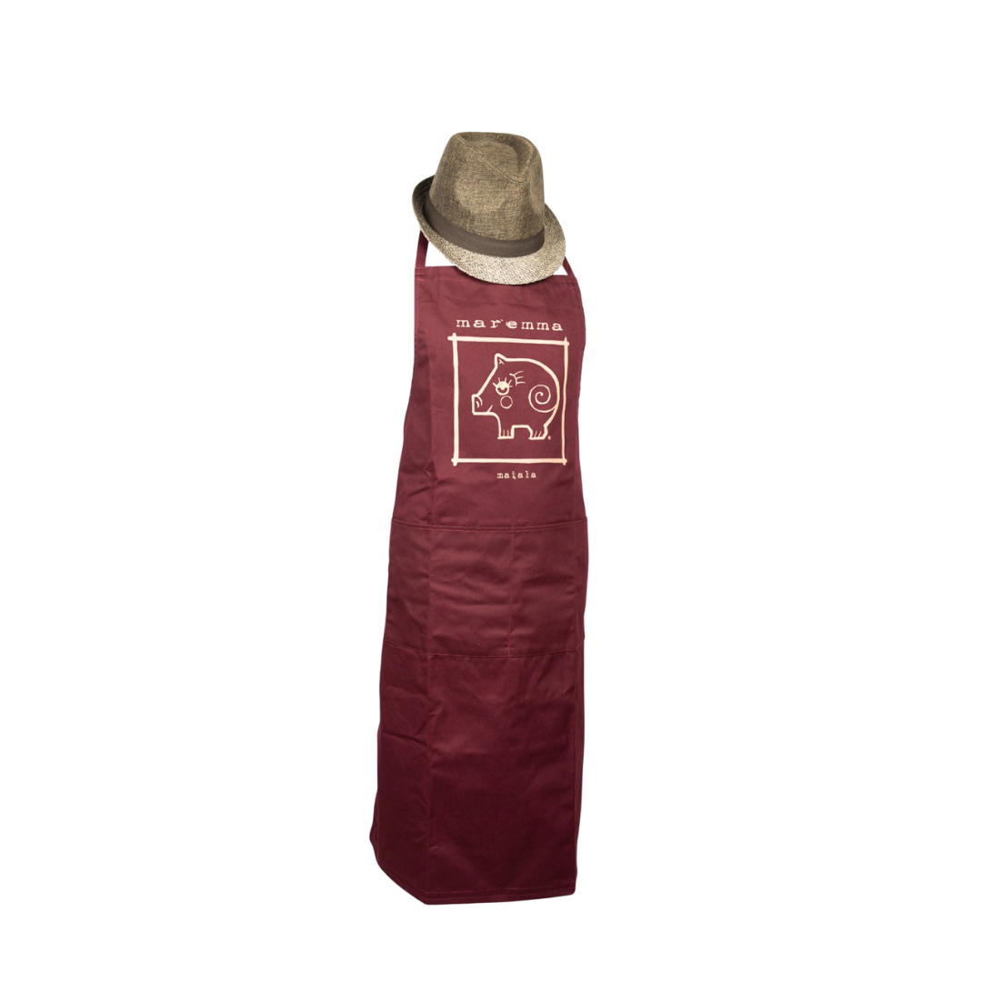 Grembiule unisex con pettorina bordeaux