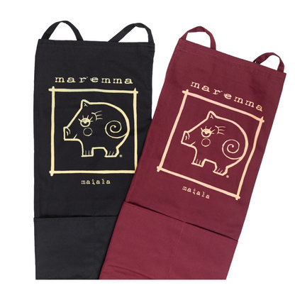 Grembiule unisex con pettorina bordeaux