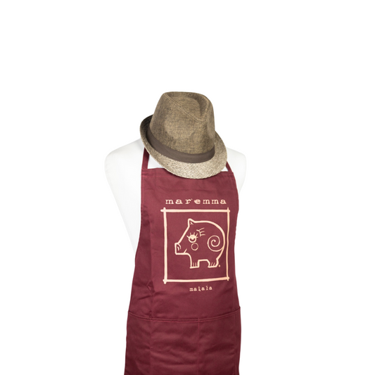 Grembiule unisex con pettorina bordeaux