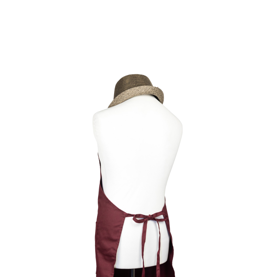 Grembiule unisex con pettorina bordeaux