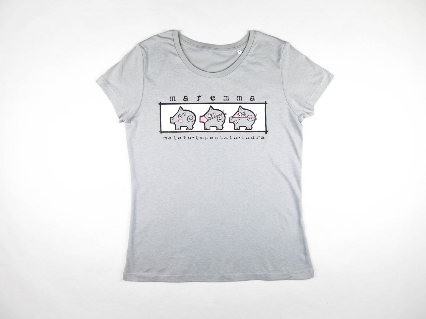 T-shirt donna maremma impestata ladra grigia
