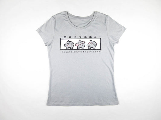 T-shirt donna maremma impestata ladra grigia