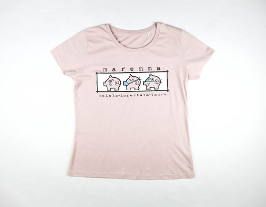 T-shirt donna maremma impestata ladra rosa