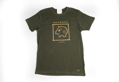 T-shirt uomo basic verde militare