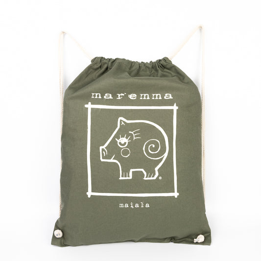 Zainetto cotone verde militare